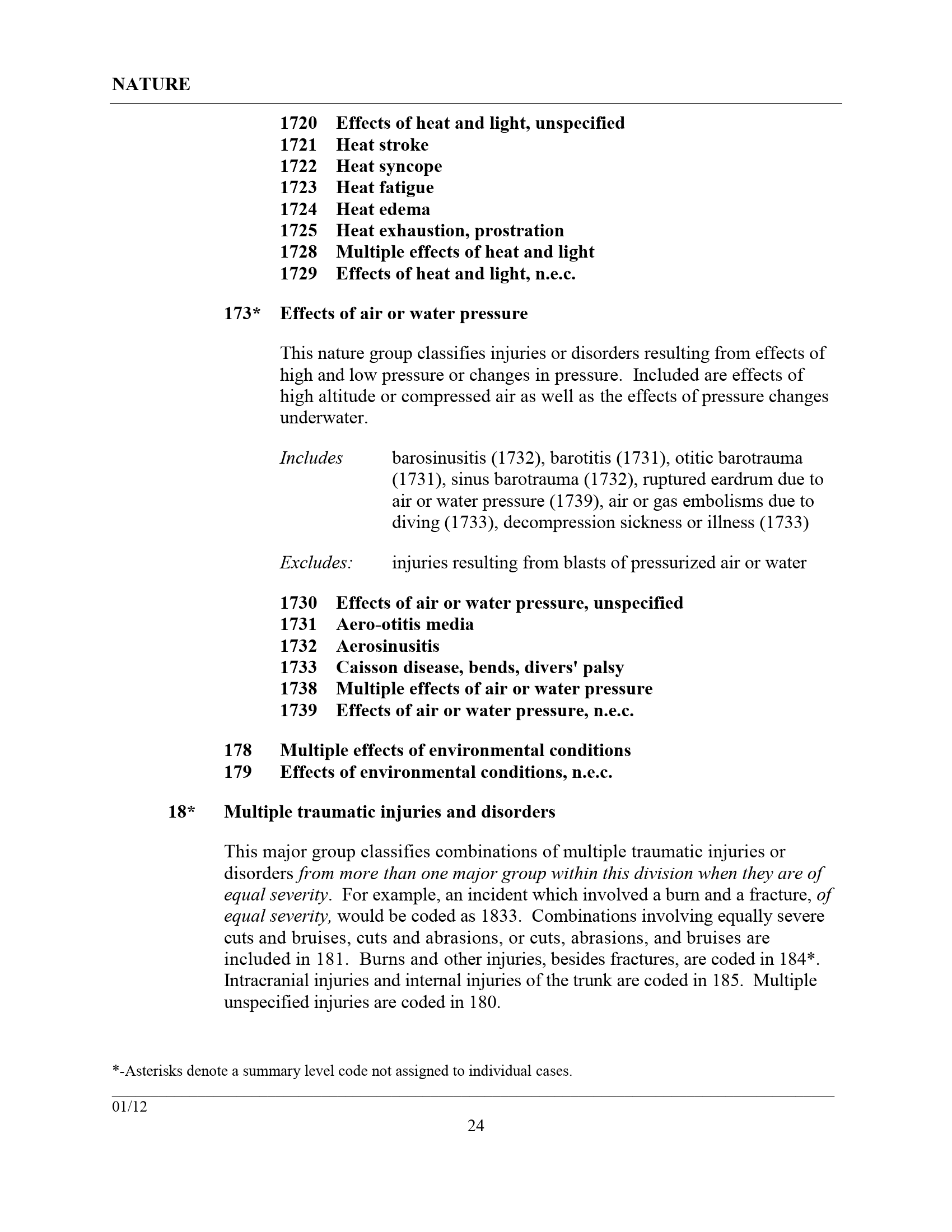 OIICS codes